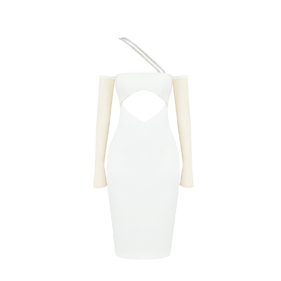 COPY - NWT House of Cb Loulou Ivory Satin Cutout Mini Dress - Picture 3 of 7